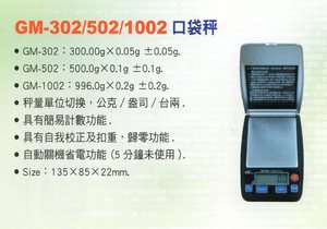 GM-302/502/1002口袋秤
